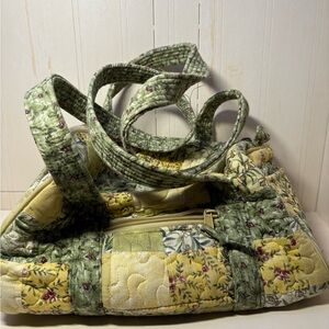 Rustic Green and Yellow Patchwork Shoulder Bag